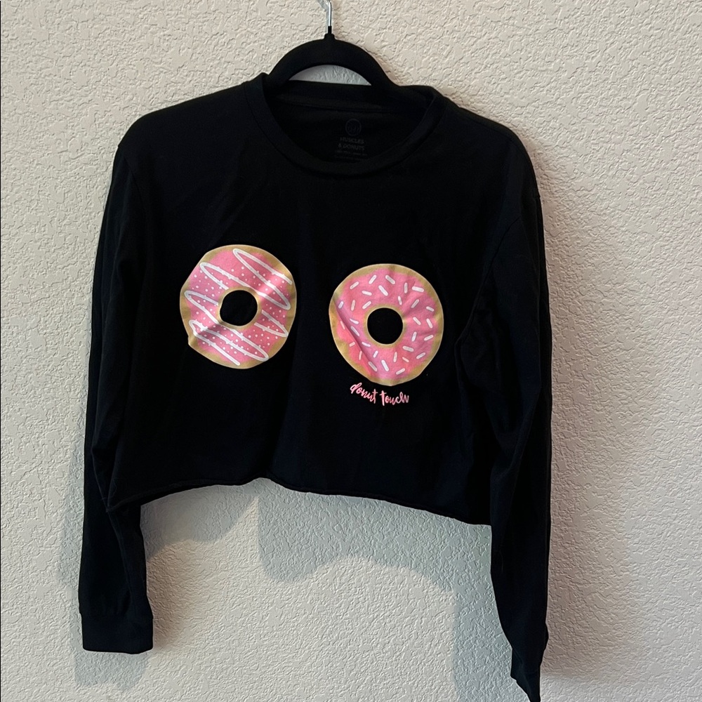 Black Donut Graphic Long Sleeve Shirt